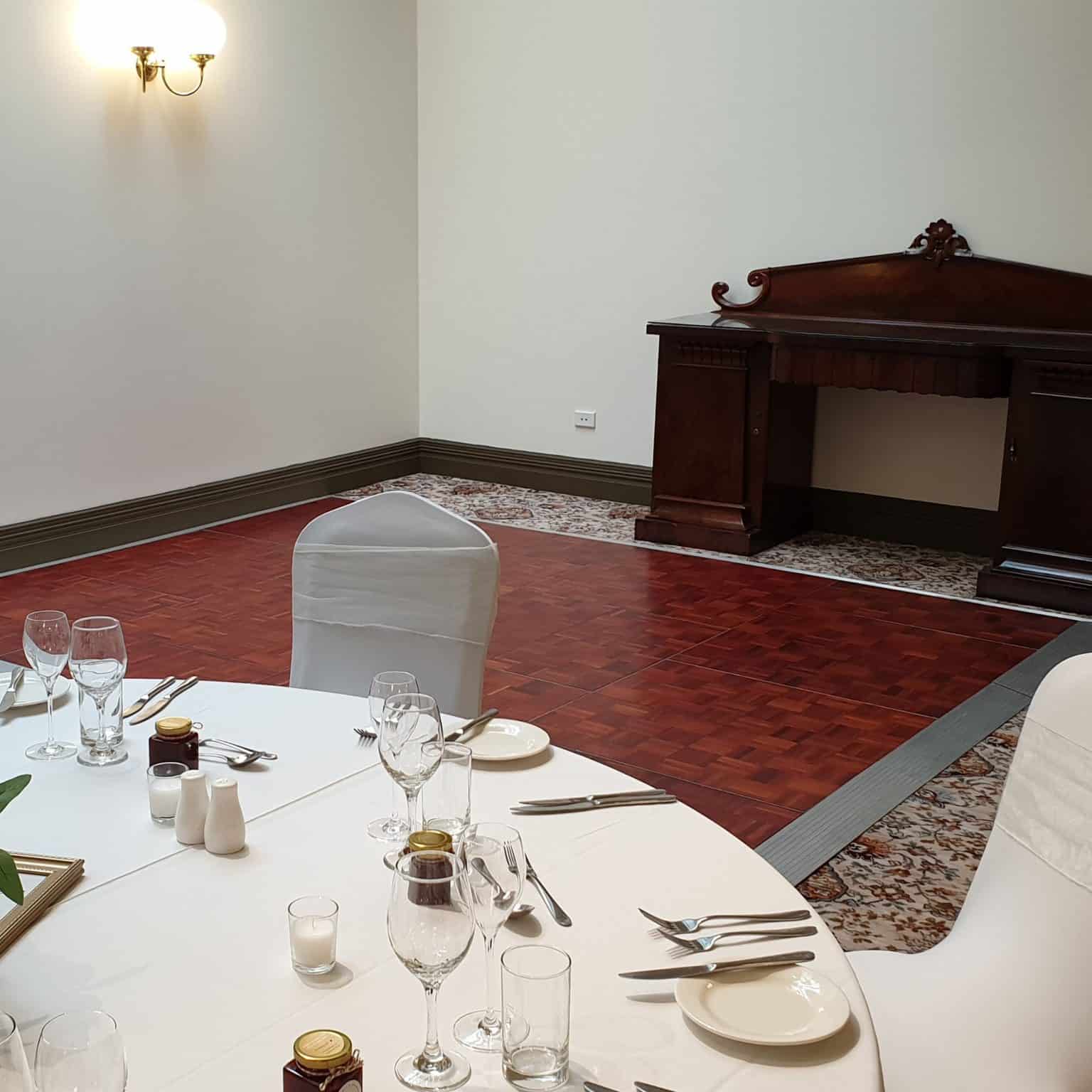 Hobart Events | Dark Wooden Parquetry Dance Floor at Hadley's Orient Hotel