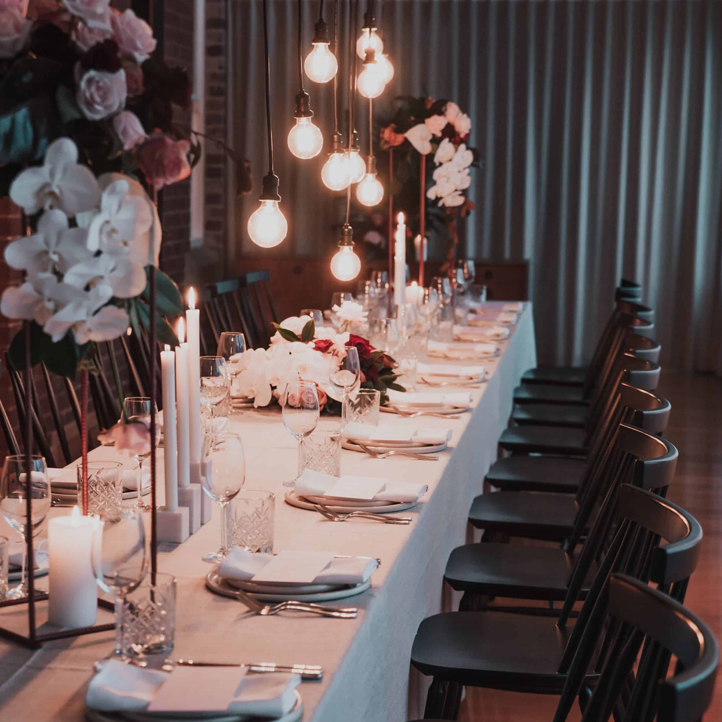 Hobart Events | Wedding Festoon Pendant Lighting Hire at The Agrarian Kitchen Eatery