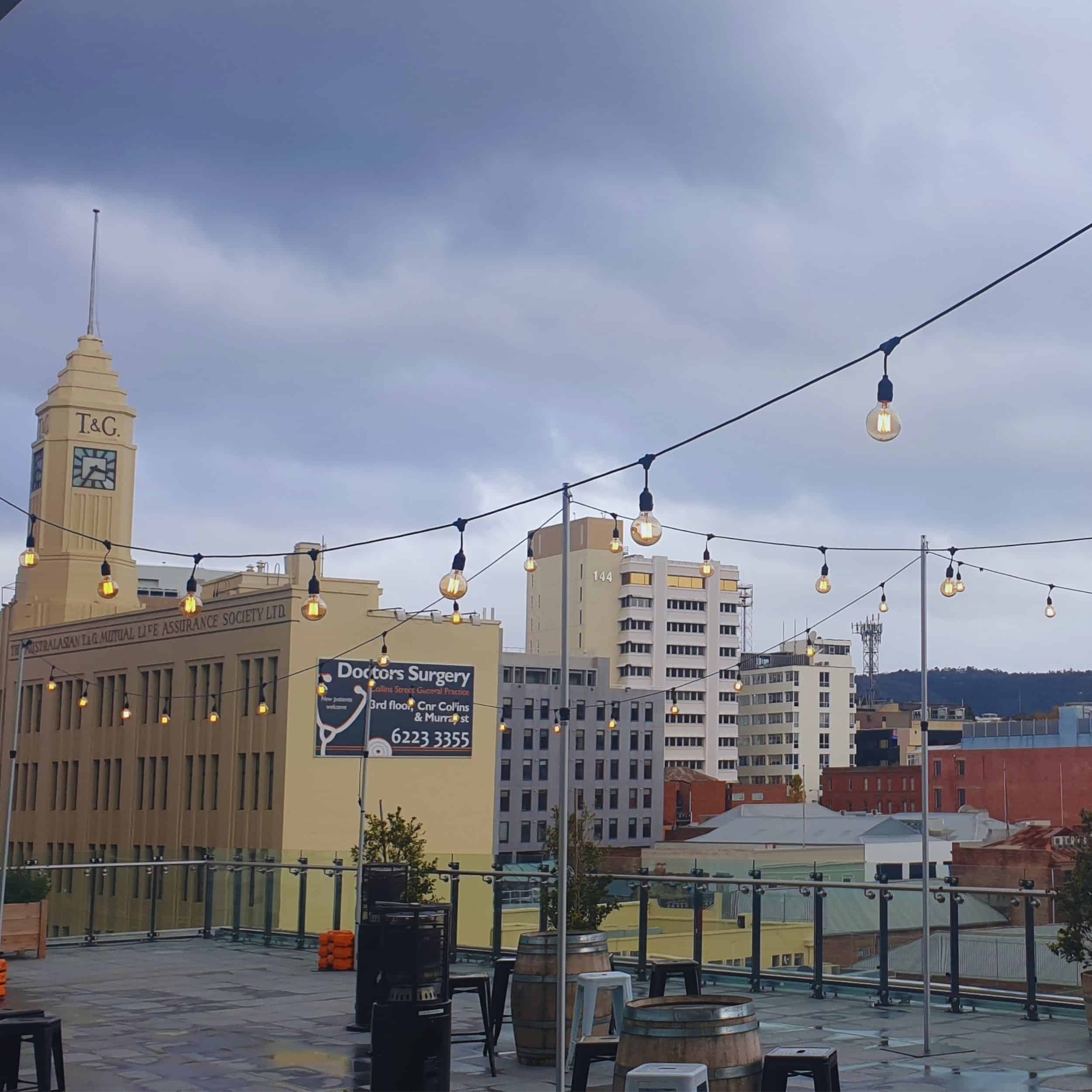 Hobart Events | Festoon Lighting Hire at Crowne Plaza Hobart